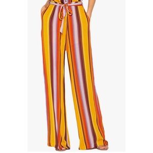 Miss Me Multi Stripe Wide Leg Pants Medium